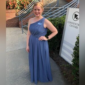 Formal Dusty Blue Floor Length Dress